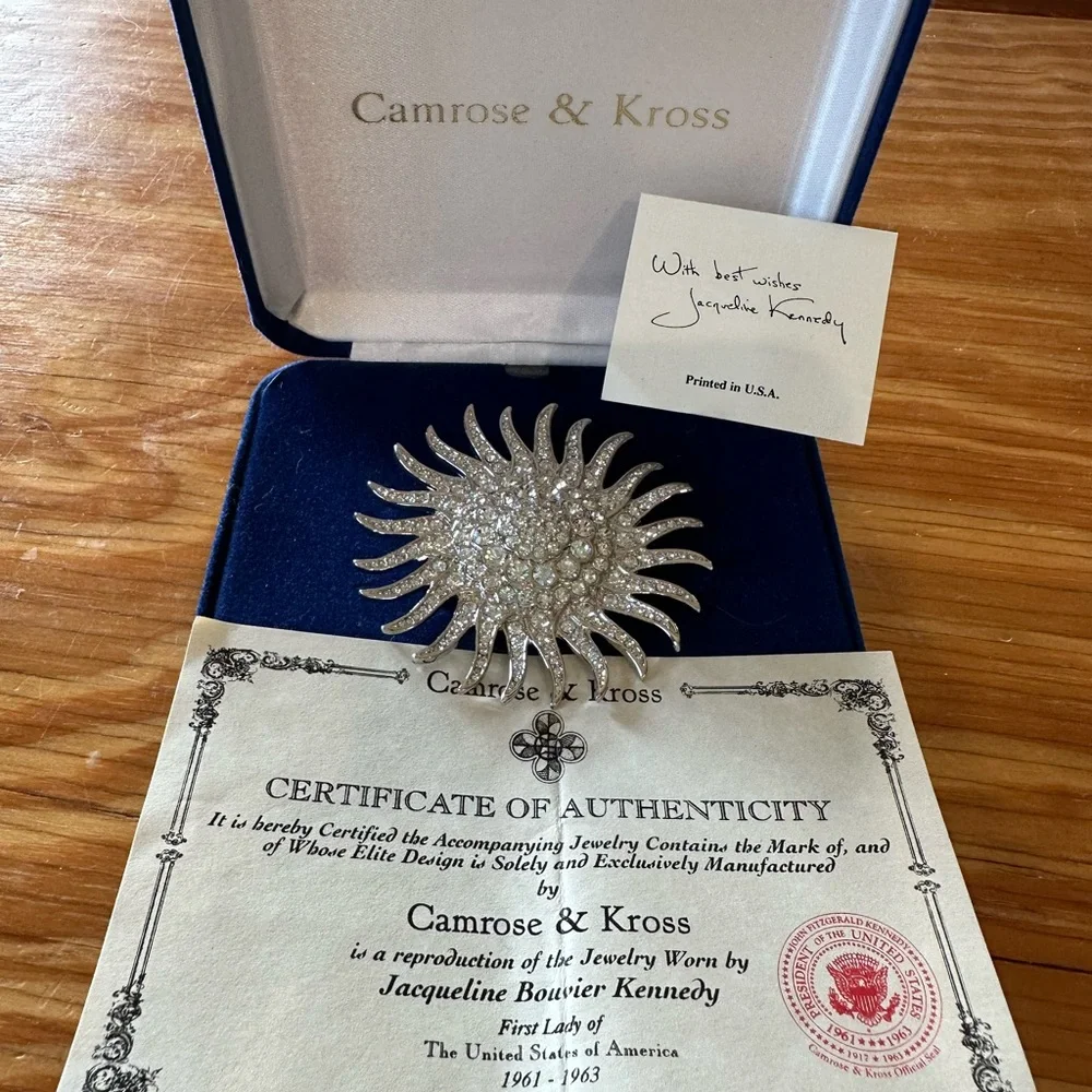 Camrose & Kross Silver Sunburst Crystal Brooch - Picture 1 of 4